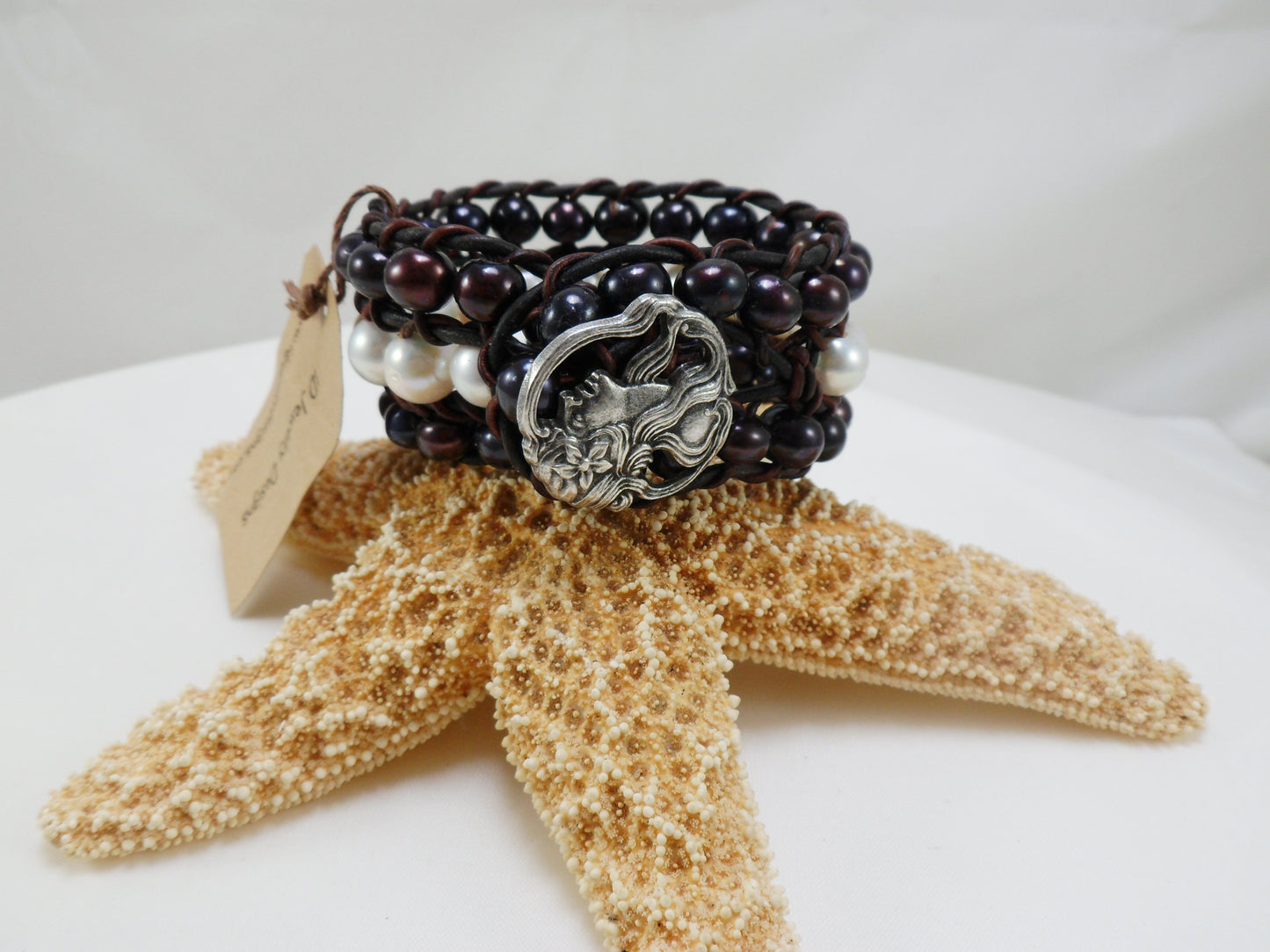 Braided Freshwater Pearl Leather Bracelet,wrap Bracelet