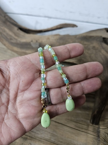 Bohemian Sea Green Wrap Necklace