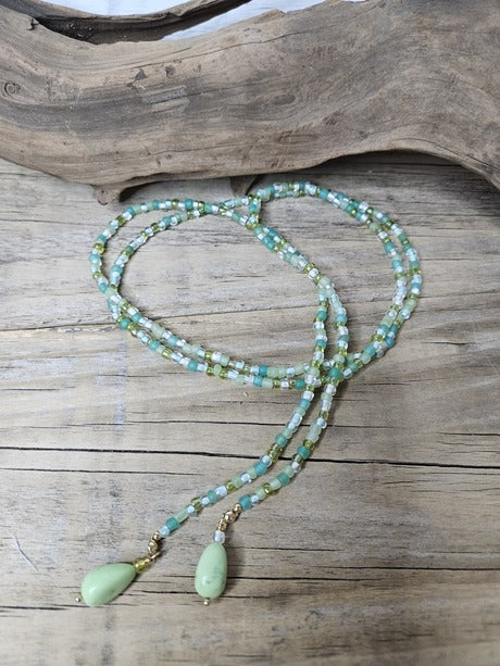 Bohemian Sea Green Wrap Necklace