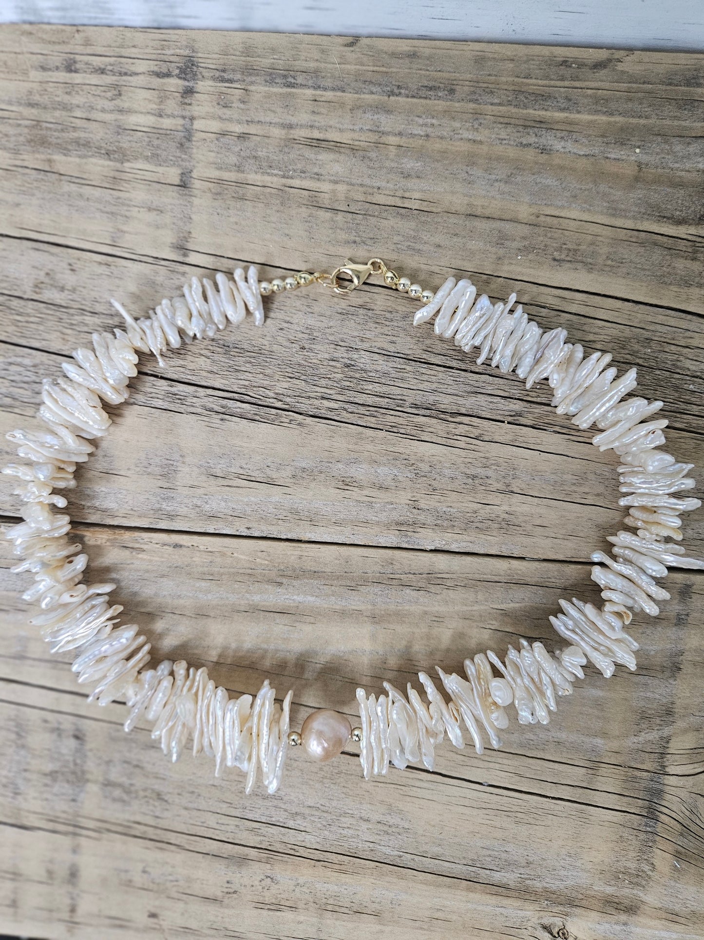 Biwa Stick & Kasumi Pearl Statement Necklace