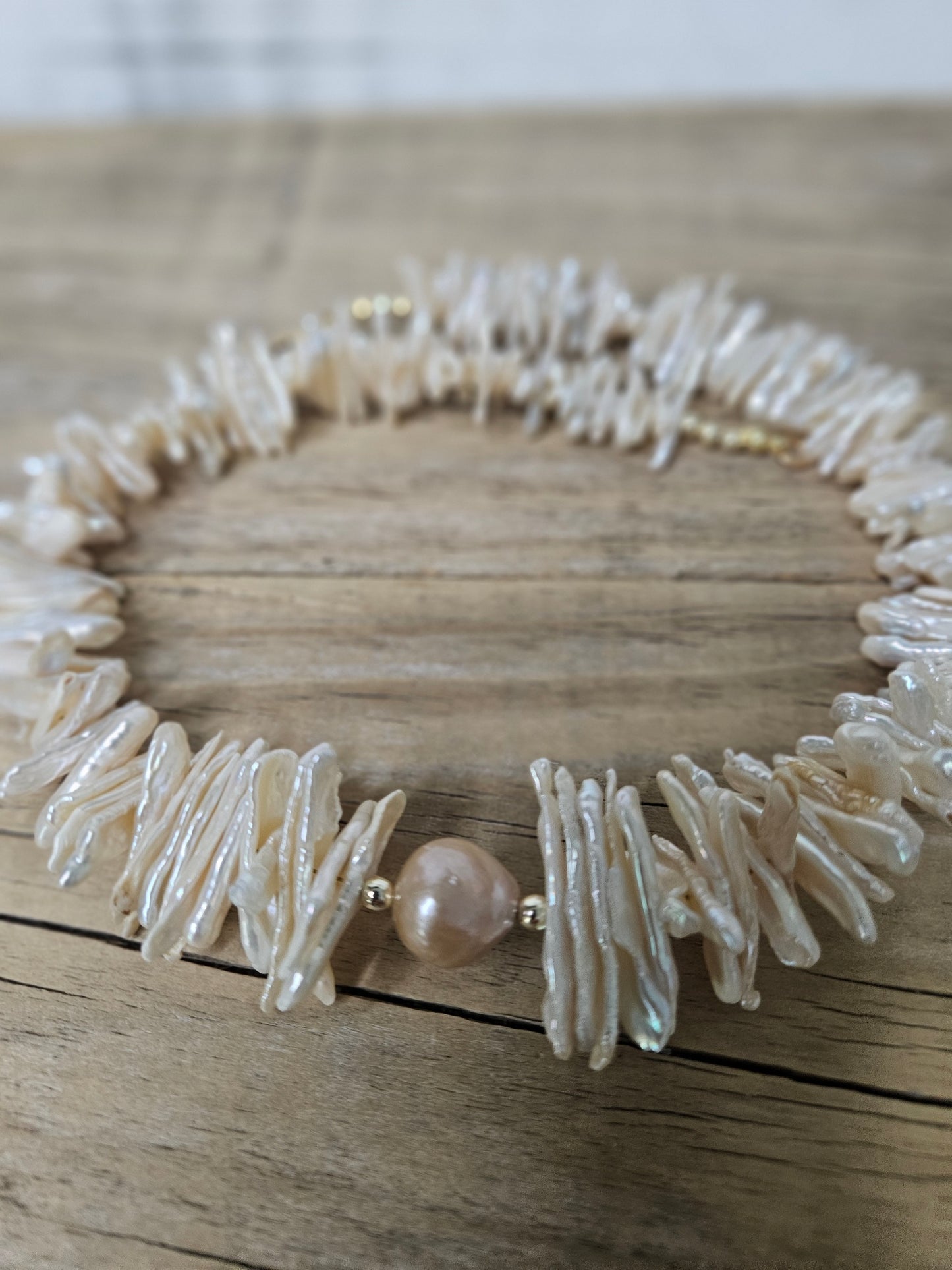 Biwa Stick & Kasumi Pearl Statement Necklace