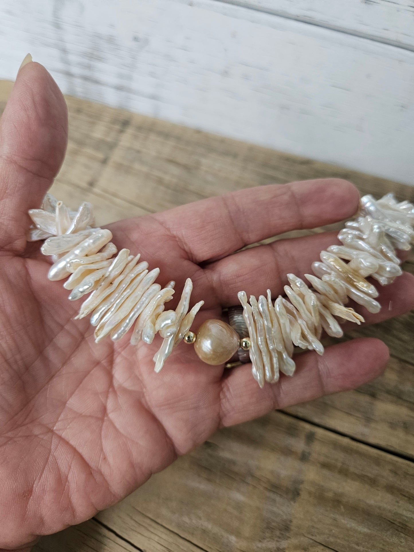 Biwa Stick & Kasumi Pearl Statement Necklace