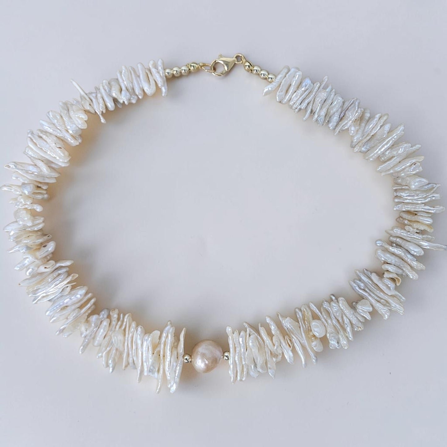 Biwa Stick & Kasumi Pearl Statement Necklace