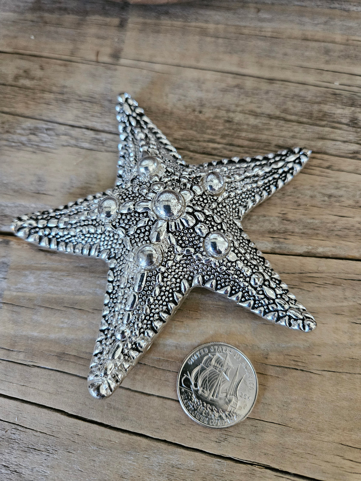 Silver Plated Large Starfish Pendent