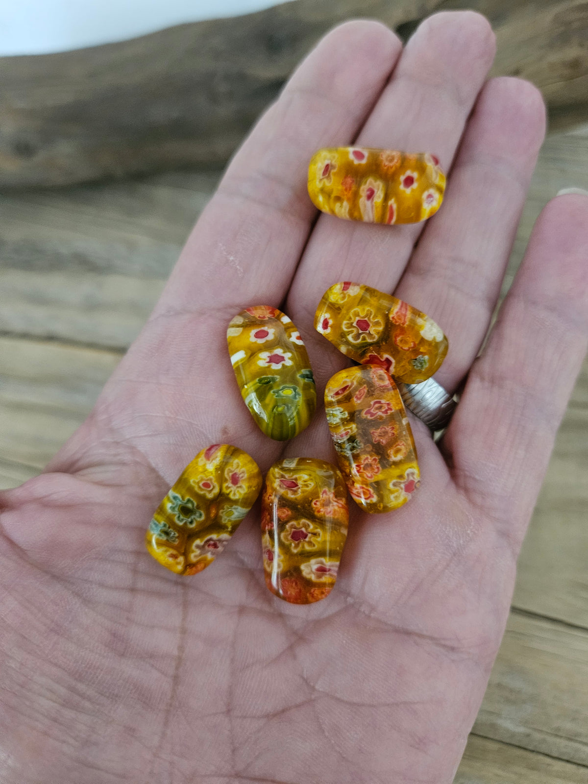 Murano Multi Color Glass Beads 14 Pieces