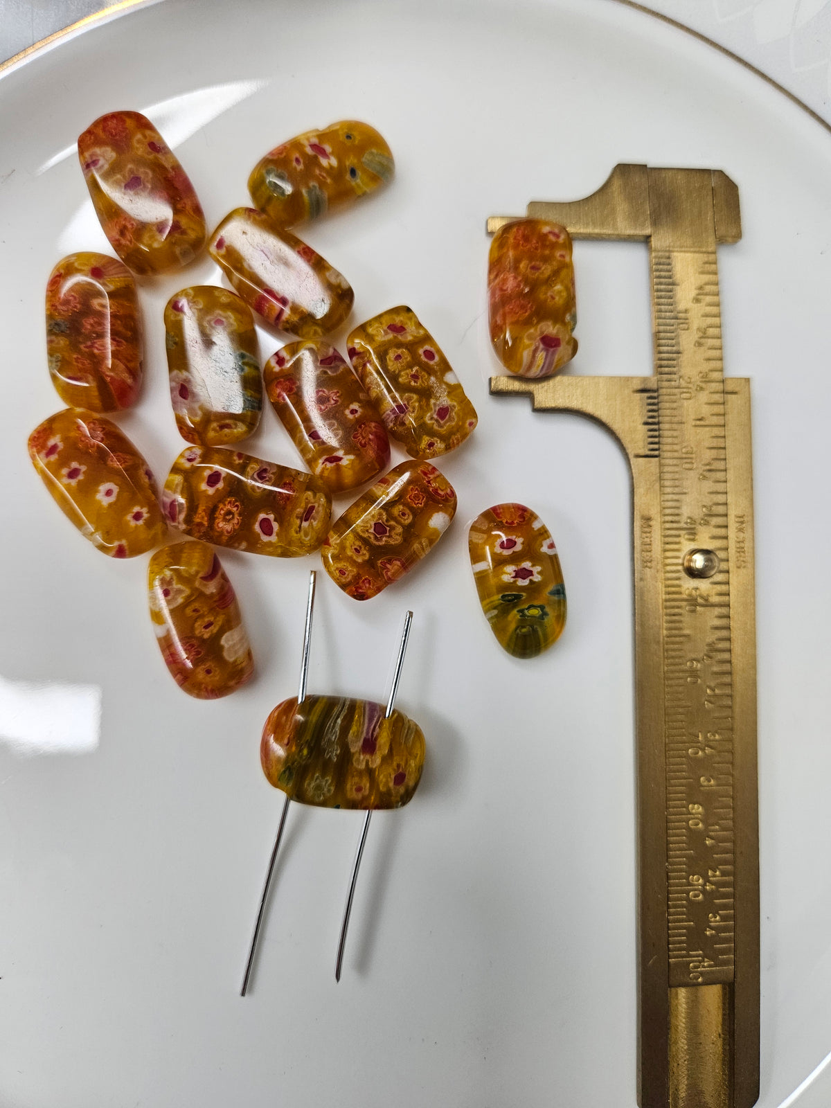 Murano Multi Color Glass Beads 14 Pieces