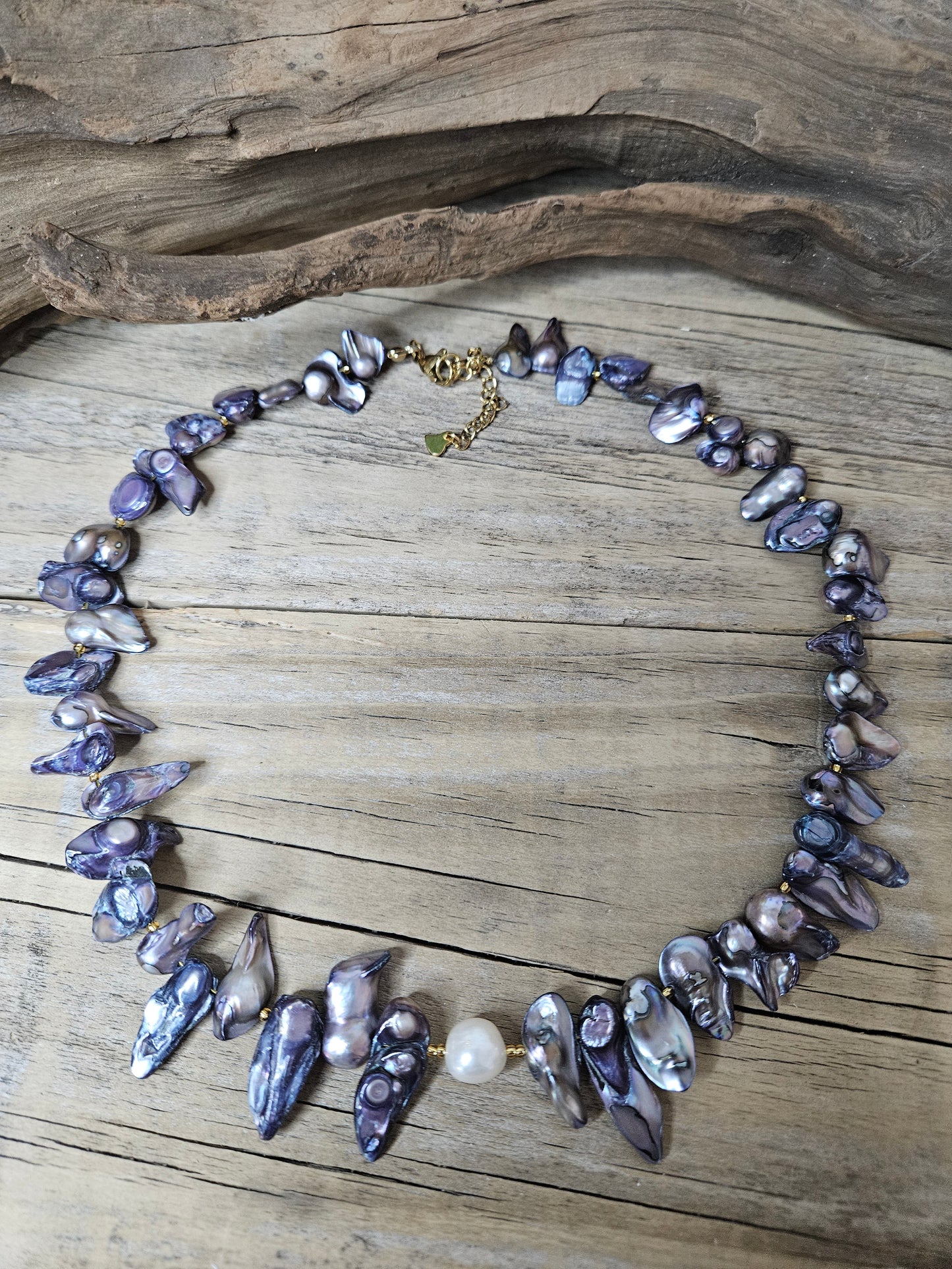Purple Blister Pearl Necklace