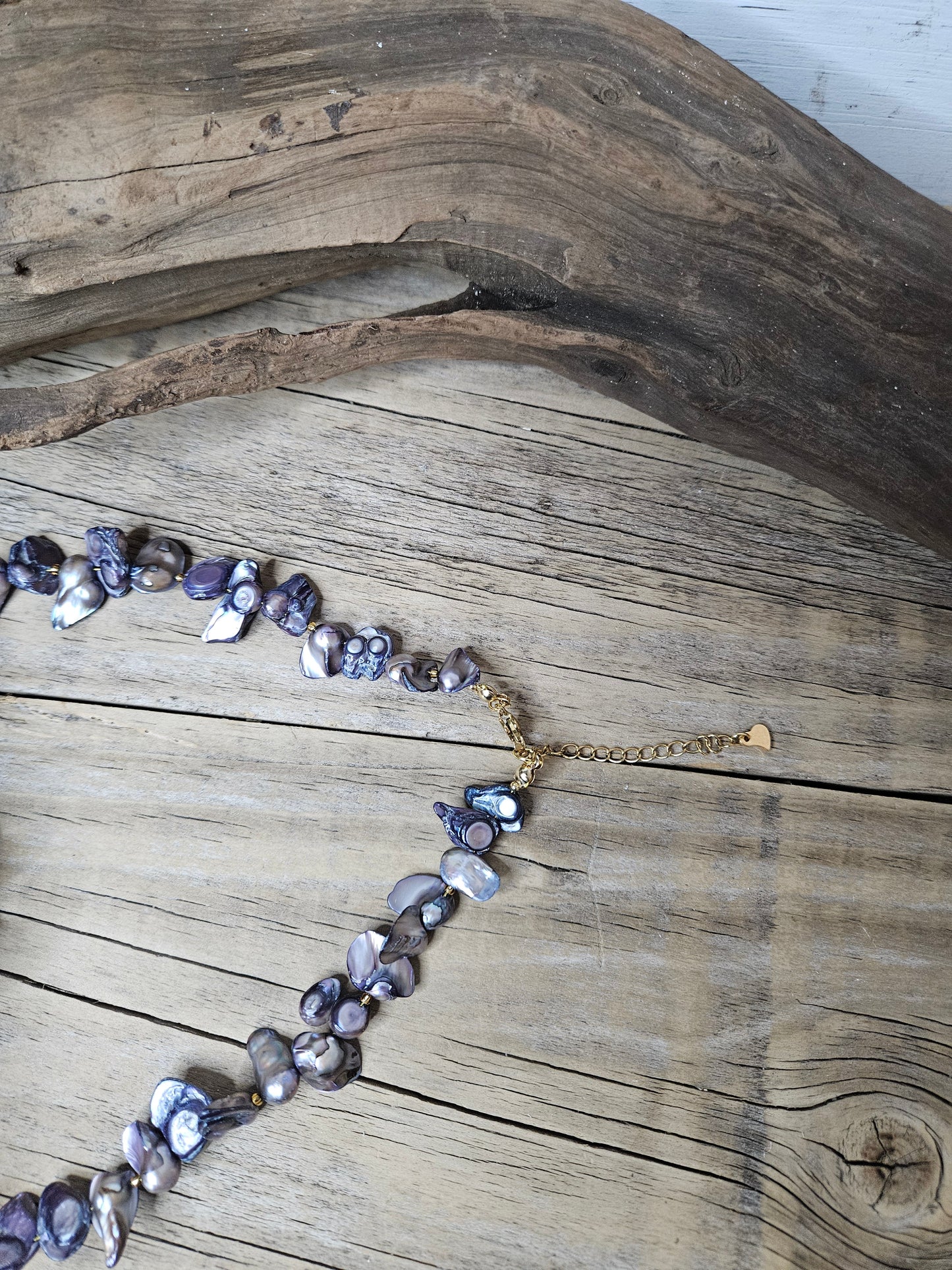 Purple Blister Pearl Necklace